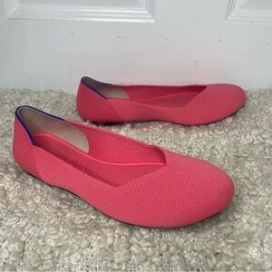 ROTHY’S Round Toe Grapefruit Pink Classic Sustainable Flats 8.5